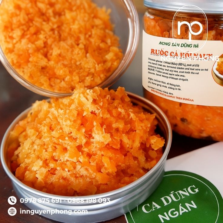 Mẫu tem nhãn ruốc cá hồi 